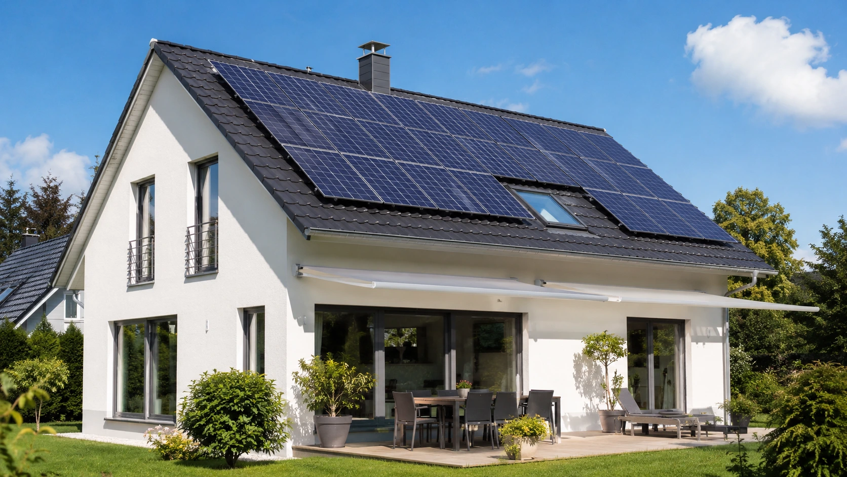 Locuinta moderna cu sistem fotovoltaic pentru autoconsum si statut de prosumator
